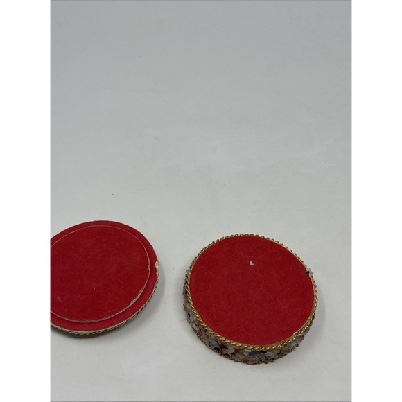 Vintage Real Butterfly Taxidermy Round Convex Glass Stone Box Brazil Brasil - Picture 5 of 7